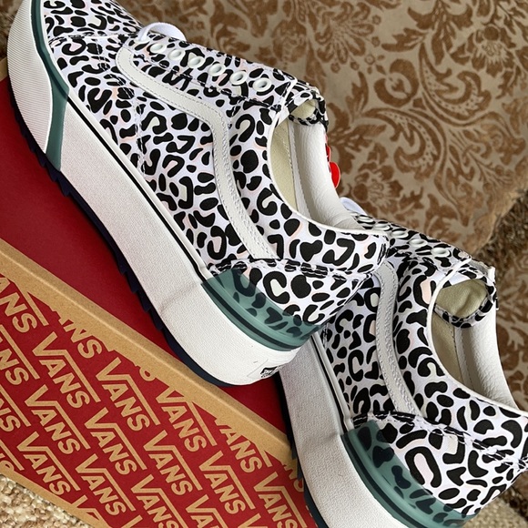 Vans Old Skool Stacked Uv Ink Leopard/True White M - Picture 15 of 16